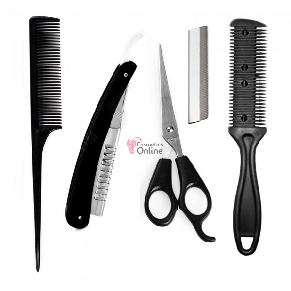 Set pentru tuns SFC05 cu foarfeca de Tuns cu brici de Filat + Pieptene